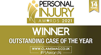 Personal Injury Awards 2021 - Winner, Outstanding Case of the Year
